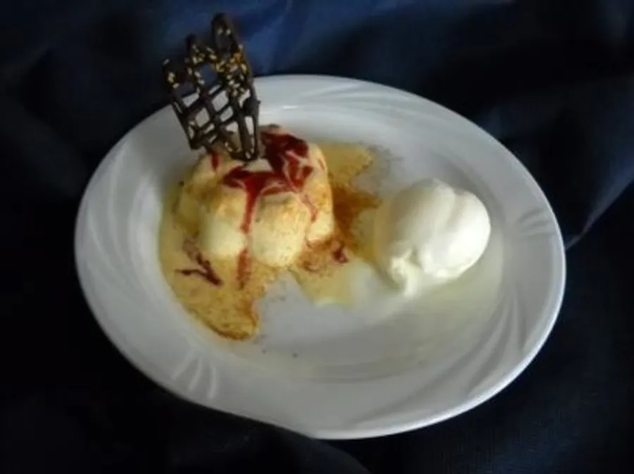 Flan de queso casero, postre del restaurante